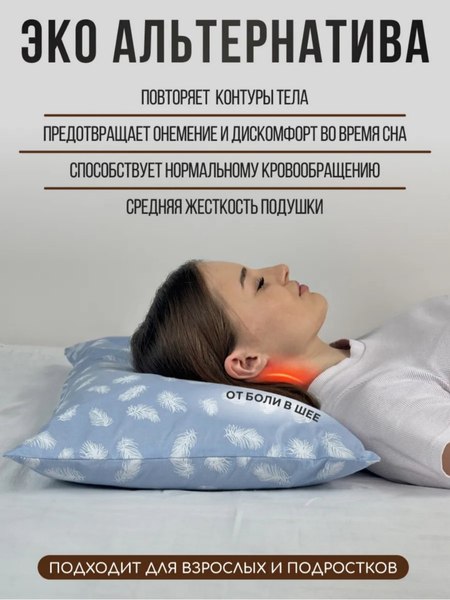 Изображение товара Подушка для сна Sled 40x60 с гречневой лузгой (перья)