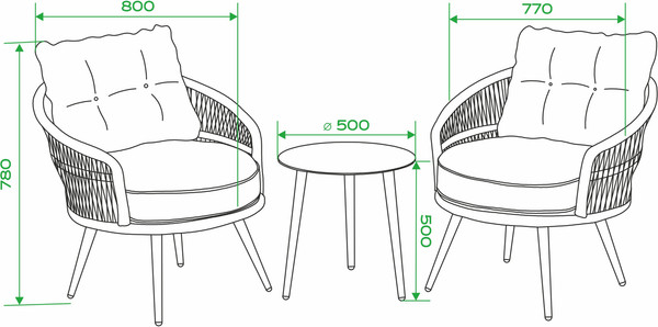Изображение товара Комплект садовой мебели OUTDOOR Сан-Ремо / OUT-0045 (кварц)