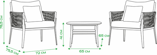 Изображение товара Комплект садовой мебели OUTDOOR Тоскана / OUT-0034 (латте)