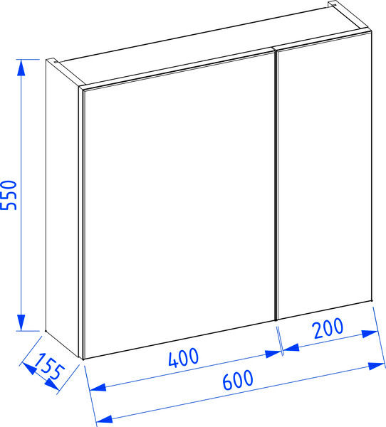 Изображение товара Шкаф с зеркалом для ванной Lauter Mia 60 (кашемир)