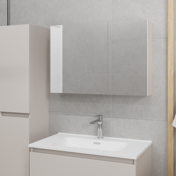 Изображение товара Шкаф с зеркалом для ванной Lauter Mia 80 (кашемир)