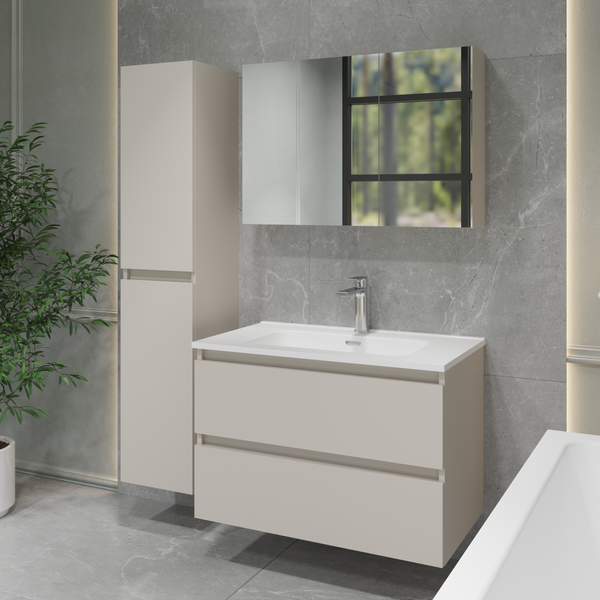 Изображение товара Шкаф с зеркалом для ванной Lauter Mia 80 (кашемир)