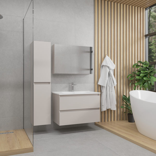 Изображение товара Шкаф с зеркалом для ванной Lauter Mia 80 (кашемир)