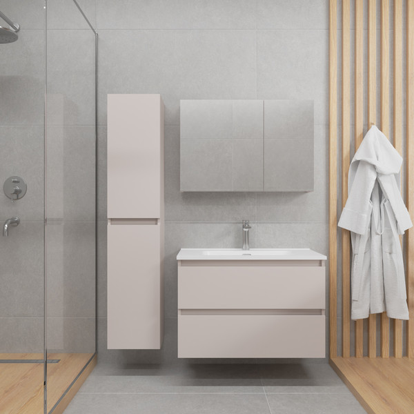 Изображение товара Шкаф с зеркалом для ванной Lauter Mia 80 (кашемир)