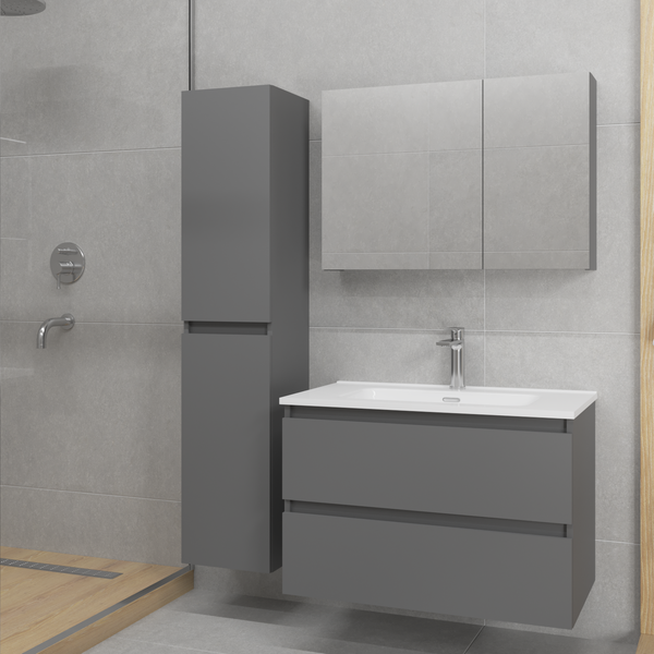 Изображение товара Шкаф с зеркалом для ванной Lauter Mia 80 (графит)