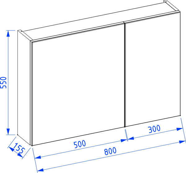 Изображение товара Шкаф с зеркалом для ванной Lauter Mia 80 (графит)