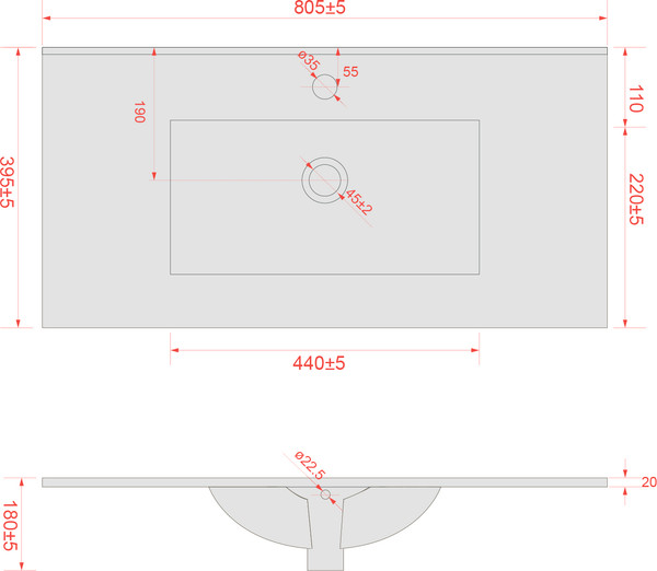 Изображение товара Умывальник Lauter LAU80 (керамический)