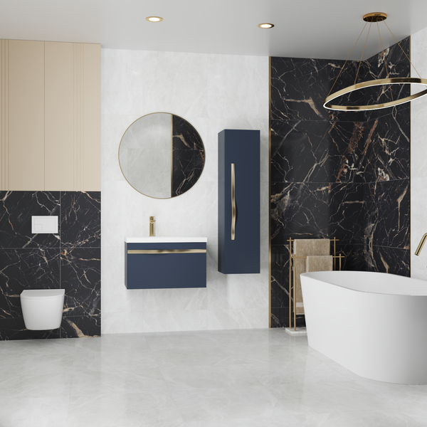 Изображение товара Тумба под умывальник Lauter Eva 69 (гранатовый полуматовый, ручка золото матовая сталь)