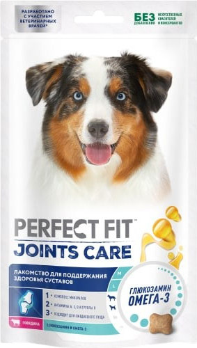 Изображение товара Лакомство для собак Perfect Fit Для поддержания здоровья суставов с говядиной (130г)