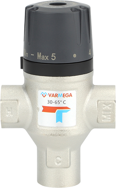 Изображение товара Клапан термостатический Varmega ВР 1/2" 30-65 Kvs 1.6 / VM17001 (боковое смешение)