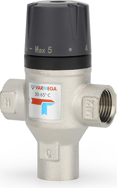 Изображение товара Клапан термостатический Varmega ВР 1/2" 30-65 Kvs 1.6 / VM17001 (боковое смешение)