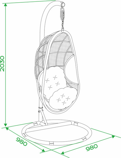 Изображение товара Кресло подвесное OUTDOOR Сорренто / OUT-0048 (черный)