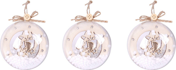 Изображение товара Набор шаров новогодних Darvish DV-C-78 (3шт, прозрачный)