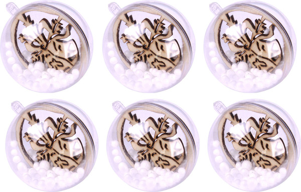 Изображение товара Набор шаров новогодних Darvish DV-C-79 (6шт, прозрачный)