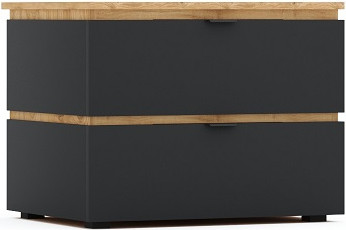 Изображение товара Прикроватная тумба Мебель-КМК 2Я Ривьера 1 0970.23 (дуб наварра/шагрень черная)