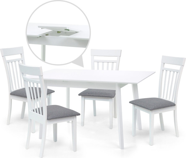 Изображение товара Обеденный стол Мир Ротанга Эдисон раскладной 110+30x70 / 23869v276 (19128)-1-1-1-1-1-1-1 (белый)