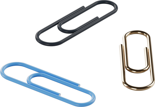 Изображение товара Скрепки Berlingo DBs_28100g (100шт, голубой/золотой)