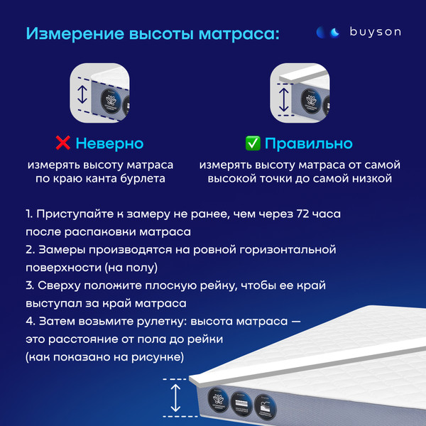 Изображение товара Матрас buyson BuyLuxe 140x200