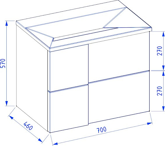 Изображение товара Тумба под умывальник Lauter Nelli 70 (антрацит п/мат)