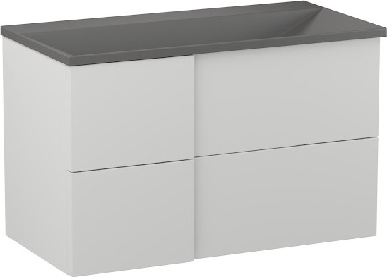 Изображение товара Тумба под умывальник Lauter Nelli 90 (бело-серый п/мат)