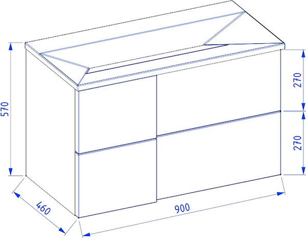 Изображение товара Тумба под умывальник Lauter Nelli 90 (бело-серый п/мат)