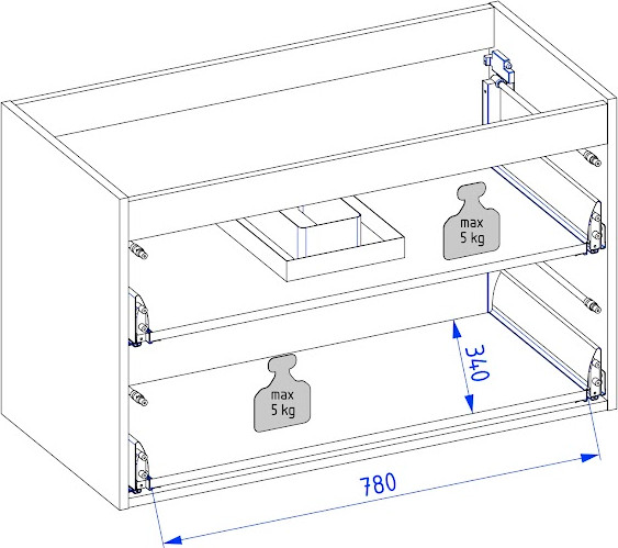 Изображение товара Тумба под умывальник Lauter Nelli 90 (бело-серый п/мат)