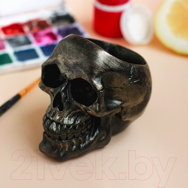 Изображение товара Кашпо Нашы майстры Череп 1121 (декорированное)
