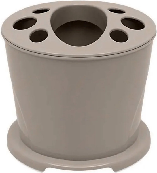 Изображение товара Стакан для зубной щетки и пасты Эльфпласт Ориент / EP188 (серо-бежевый)