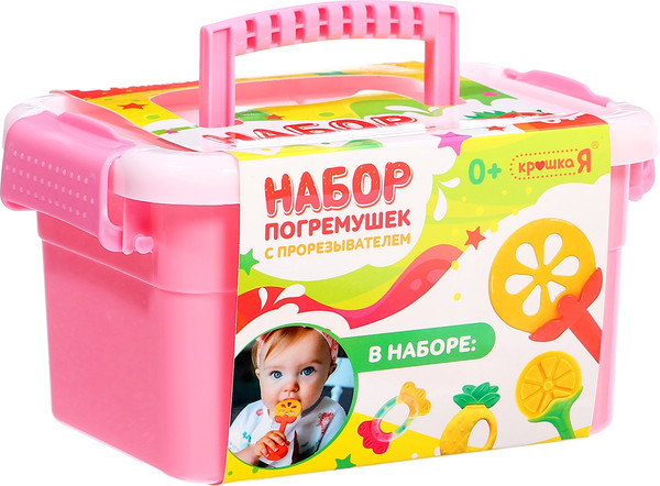 Изображение товара Набор погремушек Крошка Я Фруктики. Яблоко. С прорезывателем / 10450923 (4шт)