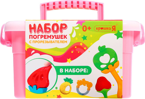 Изображение товара Набор погремушек Крошка Я Фруктики. Яблоко. С прорезывателем / 10450923 (4шт)