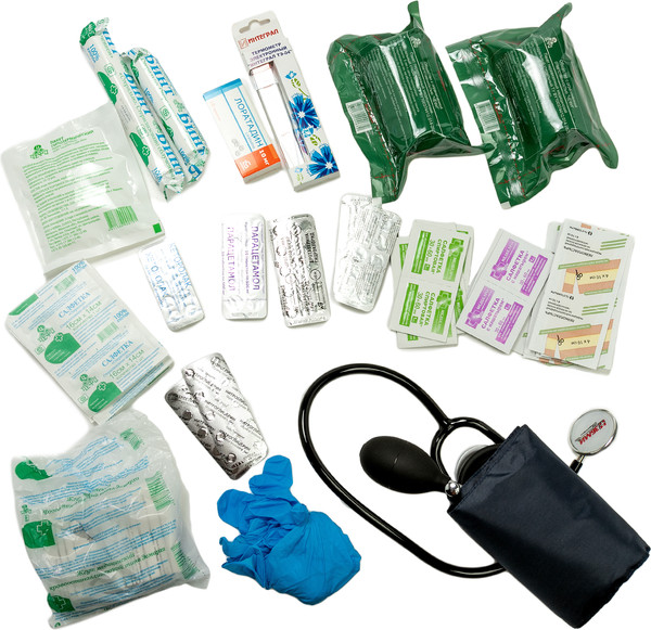 Изображение товара Аптечка универсальная Чефи В полиэтиленовом пакете (с тонометром и термометром)