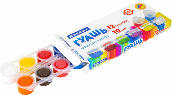 Изображение товара Гуашь Brauberg Premium / 191907 (12цв)