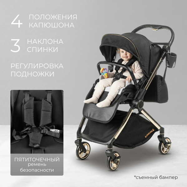 Изображение товара Детская прогулочная коляска Labalu Dream D9 (черный)