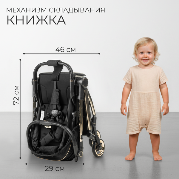 Изображение товара Детская прогулочная коляска Labalu Dream D9 (черный)