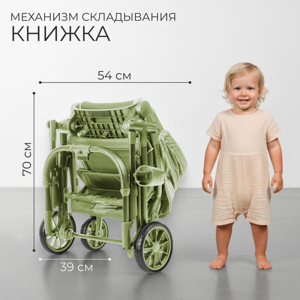 Изображение товара Детская прогулочная коляска Labalu Wave Q7 (зеленый)