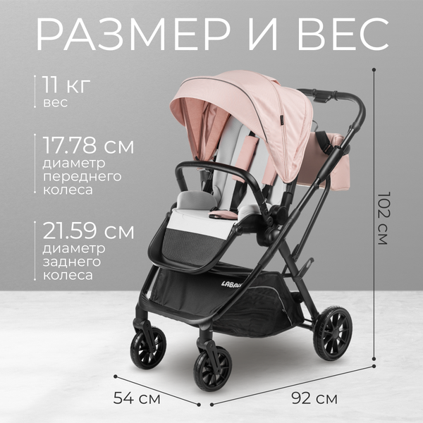Изображение товара Детская прогулочная коляска Labalu Wave Q7 (розовый)