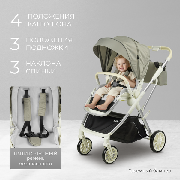 Изображение товара Детская прогулочная коляска Labalu Wave Q7 (оливковый)