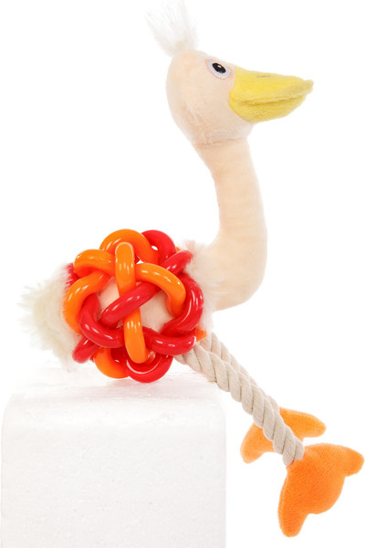 Изображение товара Игрушка для собак ZooZooZoo Страус Мини 39027/ZZ (бежевый/оранжевый)