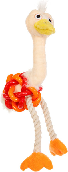 Изображение товара Игрушка для собак ZooZooZoo Страус Мини 39027/ZZ (бежевый/оранжевый)