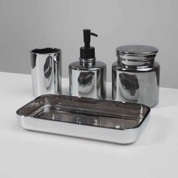 Изображение товара Банка в ванную AksHome Chroma (стекло/хром)