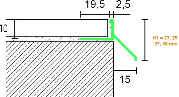 Изображение товара Отлив-капельник Profiling Балконный для плитки Protec (2.7м, антрацит)