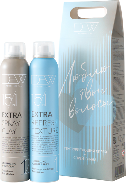 Изображение товара Набор косметики для волос Dew Professional Спрей для объема+Спрей глина для объема (2x200мл)