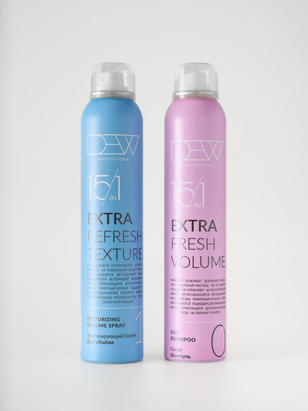 Изображение товара Набор косметики для волос Dew Professional Спрей для объема+Сухой шампунь (2x200мл)