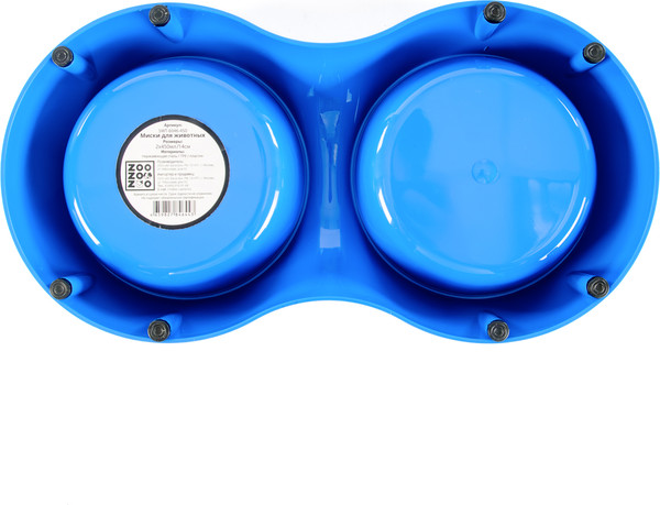 Изображение товара Набор мисок для животных ZooZooZoo на подставке SWT-6046-450 (синий)