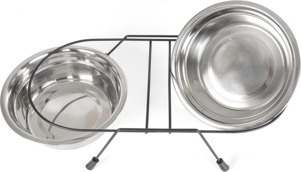 Изображение товара Набор мисок для животных ZooZooZoo на подставке SWT-6010-1650 (черный)