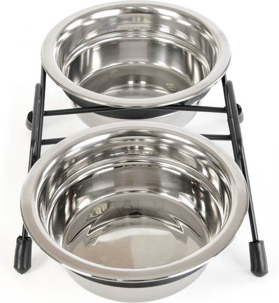Изображение товара Миска для животных ZooZooZoo Двойная на подставке SWT-6010-400 (черные ножки)