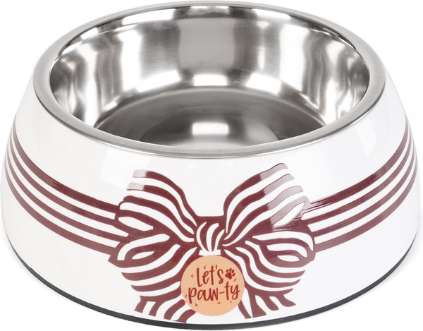 Изображение товара Миска для животных ZooZooZoo На подставке SWT-6045B-750 (L, белый/коричневый)