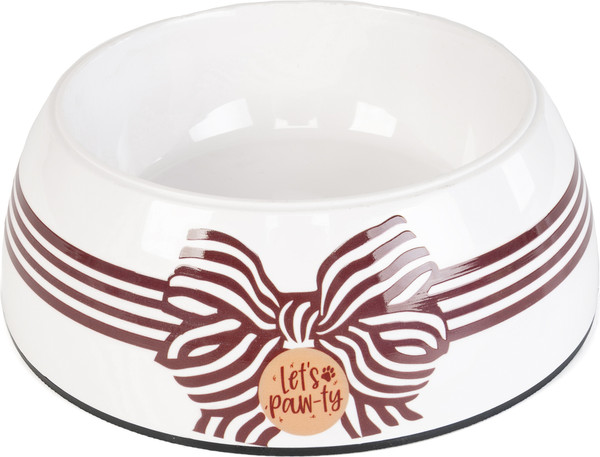 Изображение товара Миска для животных ZooZooZoo На подставке SWT-6045B-750 (L, белый/коричневый)