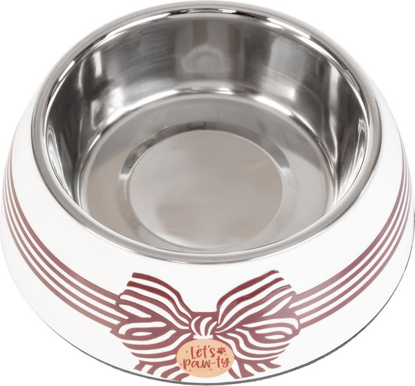 Изображение товара Миска для животных ZooZooZoo На подставке SWT-6045B-450 (M, белый/коричневый)