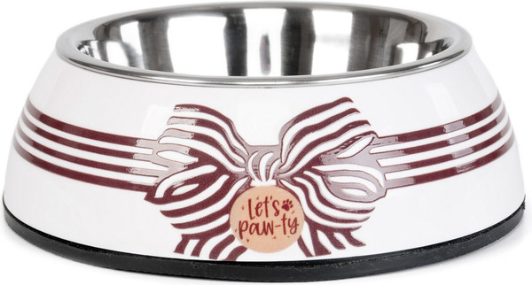 Изображение товара Миска для животных ZooZooZoo На подставке SWT-6045B-220 (XS, белый/коричневый)